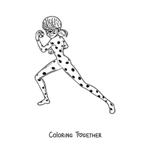 Coloring page of Ladybug with her yo-yo