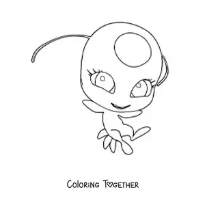 Coloring page of Tikki from Miraculous Ladybug