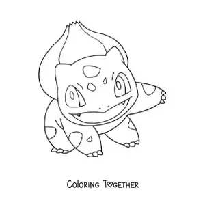 Coloring page of the Pokemon Bulbasaur