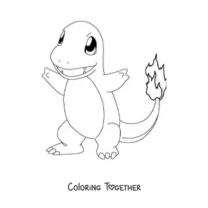 Coloring page of the Pokemon Charmander