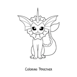 Coloring page of the Pokemon Vaporeon