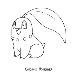 Coloring page of the Pokemon Chikorita
