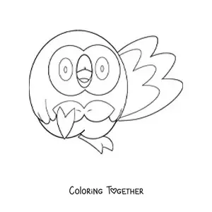 Coloring page of the Pokemon Rowlet