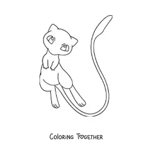Coloring page of the Pokemon Mew
