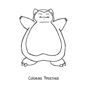 Coloring page of the Pokemon Snorlax