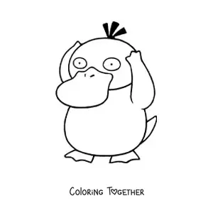 Coloring page of the Pokemon Psyduck