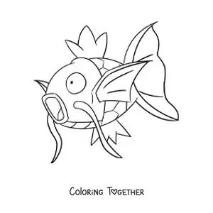 Coloring page of the Pokemon Magikarp