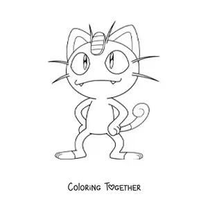 Coloring page of the Pokemon Meowth