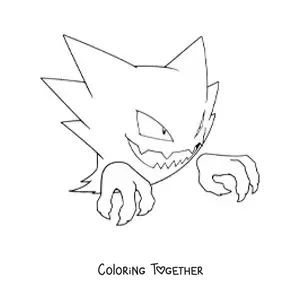 Coloring page of the Pokemon Haunter