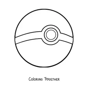 Coloring page of a Poke Ball