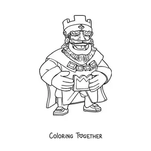 Coloring page of the King from Clash Royale