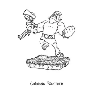 Coloring page of a Barbarian from Clash Royale