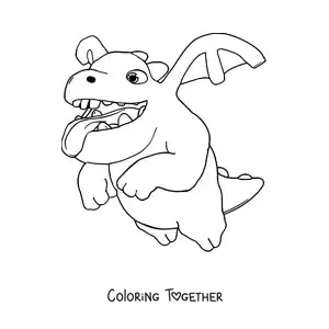 Coloring page of a Dragon from Clash Royale