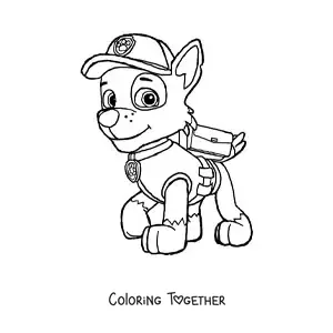Coloring page of Rocky from Paw Patrol