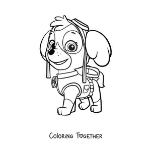 Coloring page of Skye from Paw Patrol