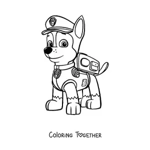 Coloring page of Chase from Paw Patrol