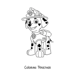 Coloring page of Marshall from Paw Patrol