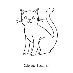Coloring page of a cat