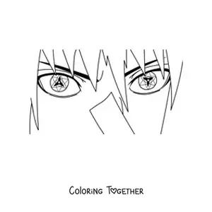 Coloring page of Sasuke's eyes with the Sharingan