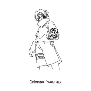 Coloring page of Sasuke with the curse mark