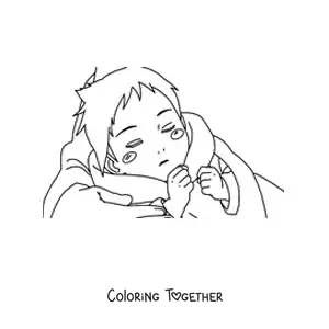 Coloring page of baby Sasuke