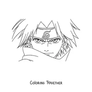 Coloring page of Sasuke's face