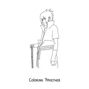 Coloring page of Sasuke Uchiha