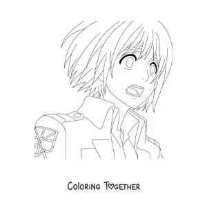 Coloring page of Armin from Attack On Titan
