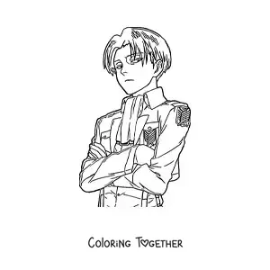 Coloring page of Levi from Attack On Titan