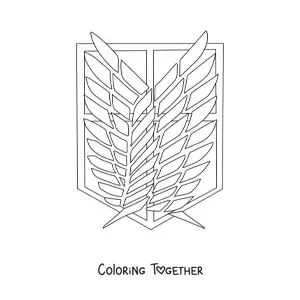 Coloring page of the Wings of Freedom emblem from Attack On Titan