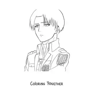 Coloring page of Levi Ackerman from Attack On Titan