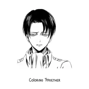 Coloring page of Levi Ackerman's face from Attack On Titan