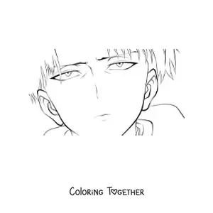 Coloring page of Levi's face from Attack On Titan