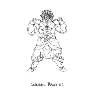 Coloring page of Broly from Dragon Ball