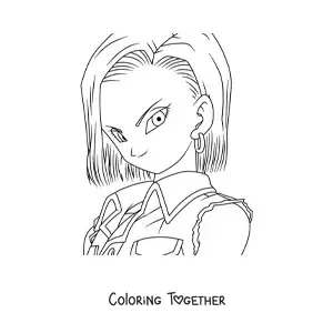 Coloring page of Android 18 from Dragon Ball