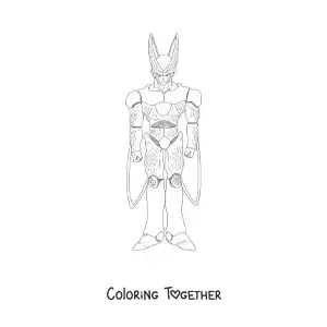 Coloring page of Cell from Dragon Ball