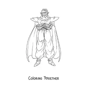 Coloring page of Piccolo from Dragon Ball