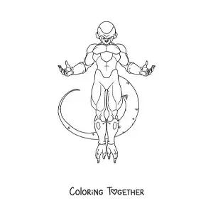 Coloring page of Frieza from Dragon Ball