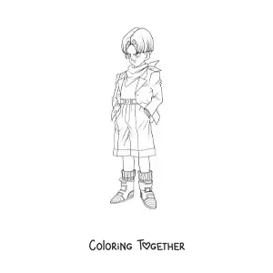 Coloring page of Trunks from Dragon Ball