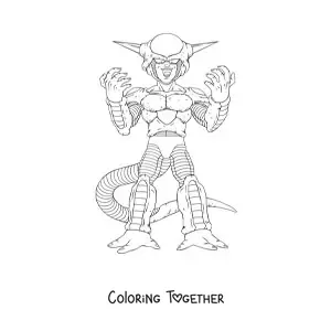 Coloring page of Frieza from Dragon Ball