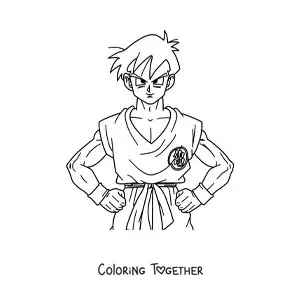Coloring page of Yamcha from Dragon Ball