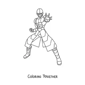 Coloring page of Hit from Dragon Ball