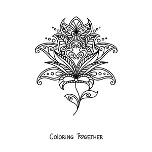 Coloring page of a rose mandala