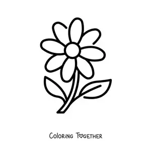 Coloring page of a simple daisy