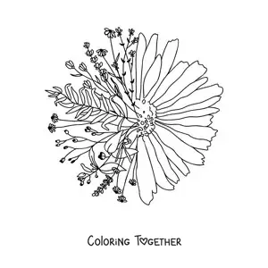 Coloring page of a beautiful daisy