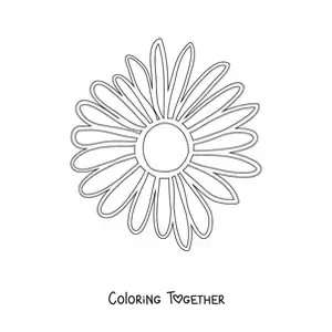 Coloring page of a large simple daisy