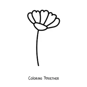 Coloring page of a simple carnation