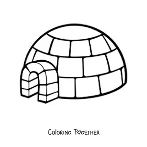 Coloring page of an igloo