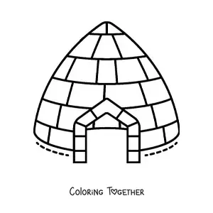 Coloring page of a modern igloo
