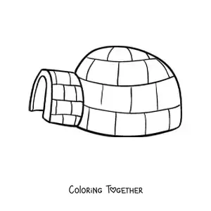 Coloring page of a traditional igloo